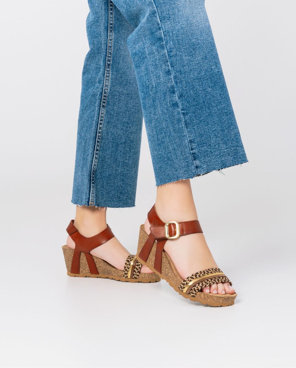 Sandalia cuña Cadiz 306 marrón