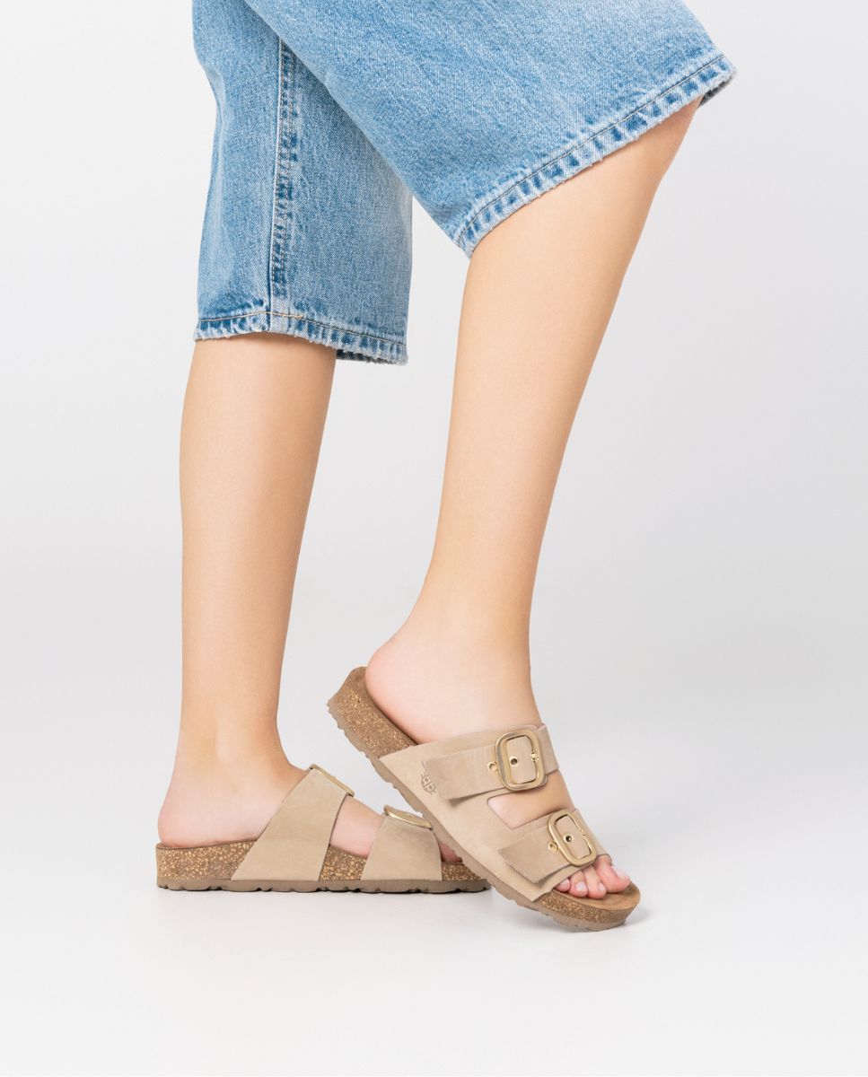 Sandalia plana Jerba 136 beige
