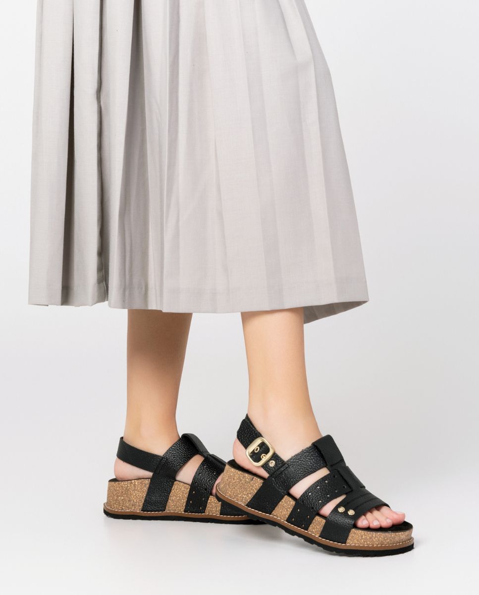 Oca 007 black platform sandal