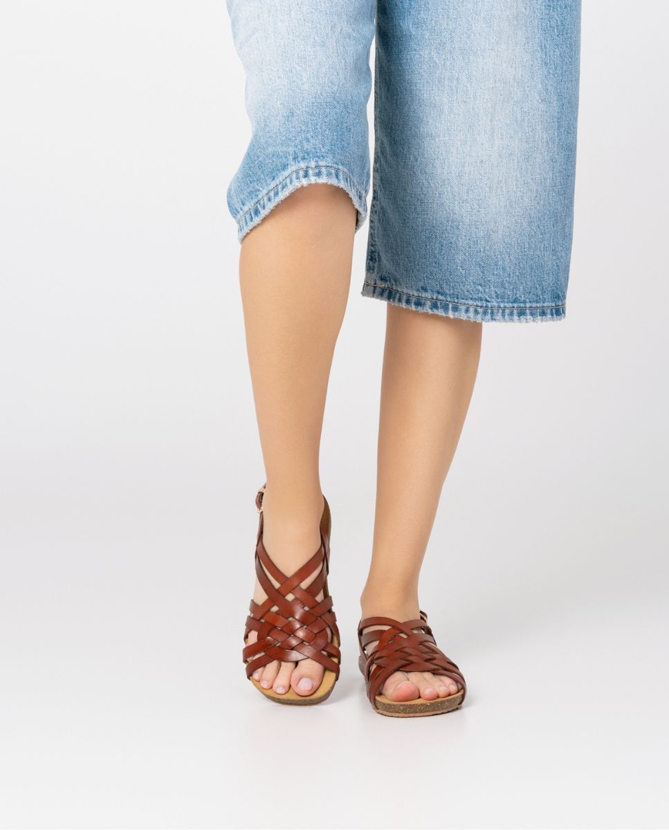 Sandale plate IBIZA-175 marron