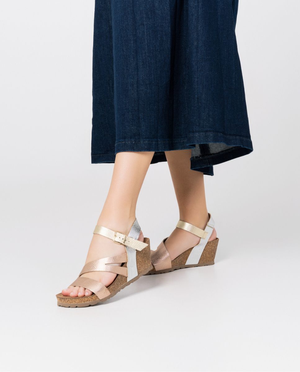 Sandale à semelle compensée CADIZ-302 rose