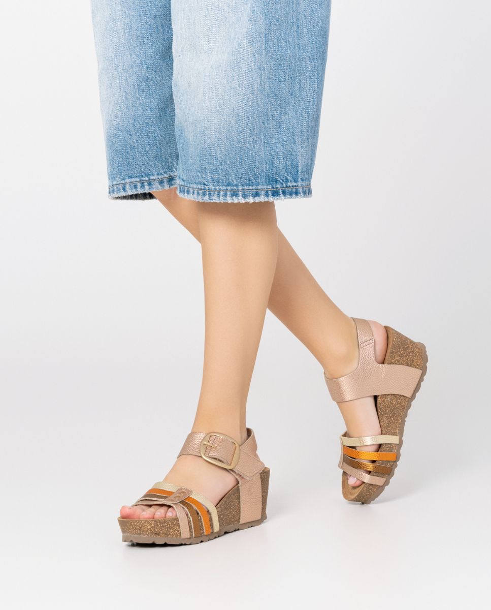 Sandalia cuña Bari 304 rosa