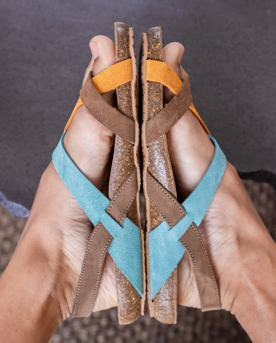 Sandale plate IBIZA-178 orange