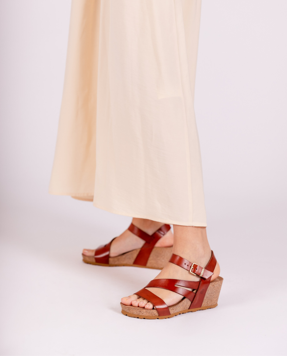 Sandalo con zeppa CADIZ-302 marrone