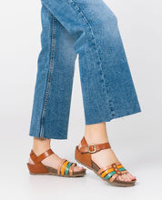 Sandale à semelle compensée MONACO-051 marron