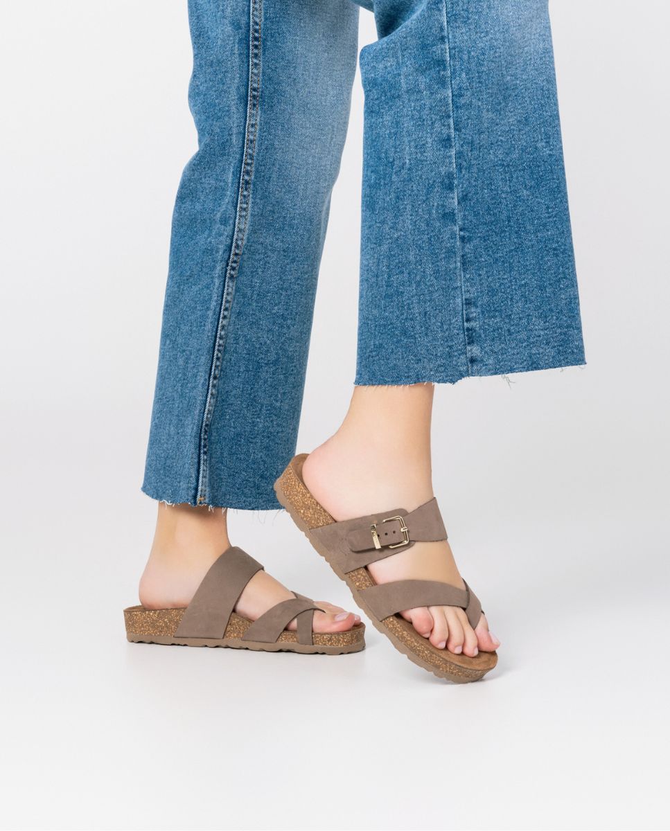 Sandale plate JERBA-091 marron