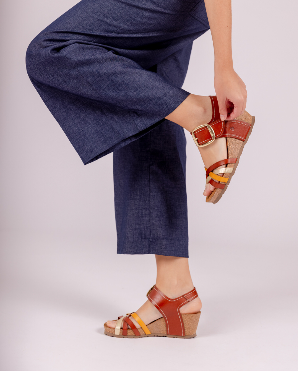 Sandale compensée CADIZ-250 jaune