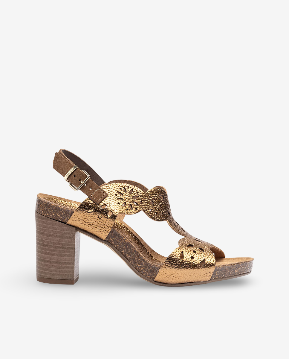 Ponza 006 brown heeled sandal - Main Image