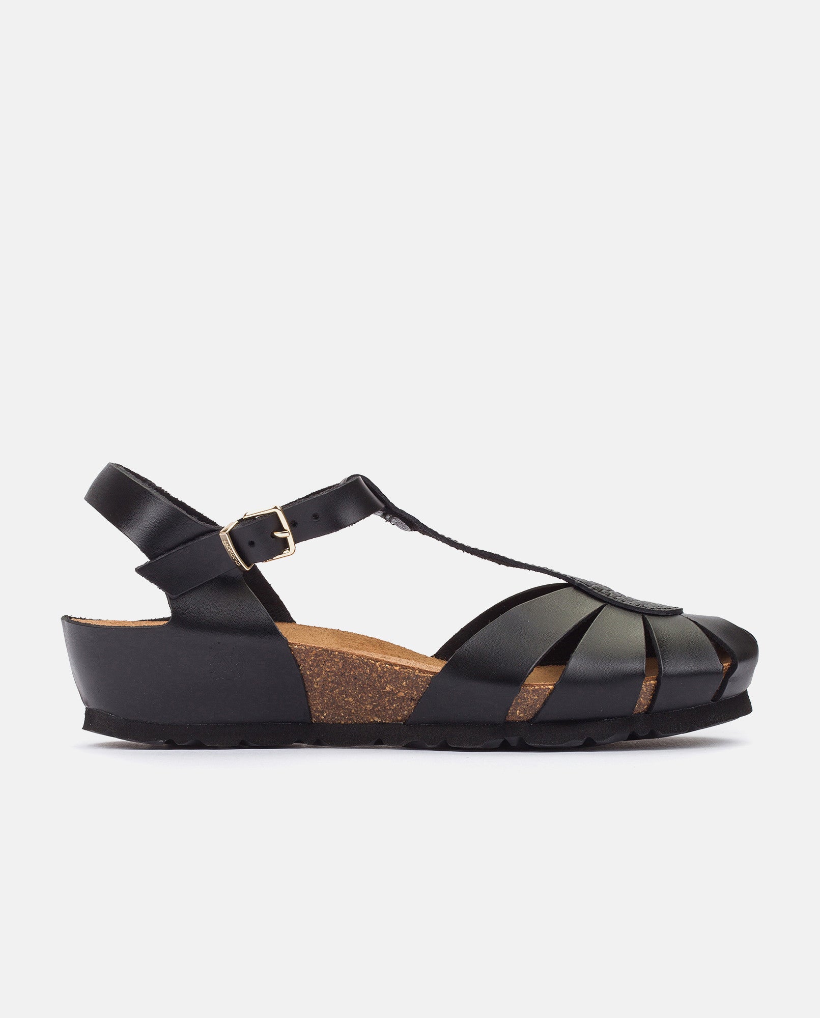 Monaco 187 black wedge sandal Yokono
