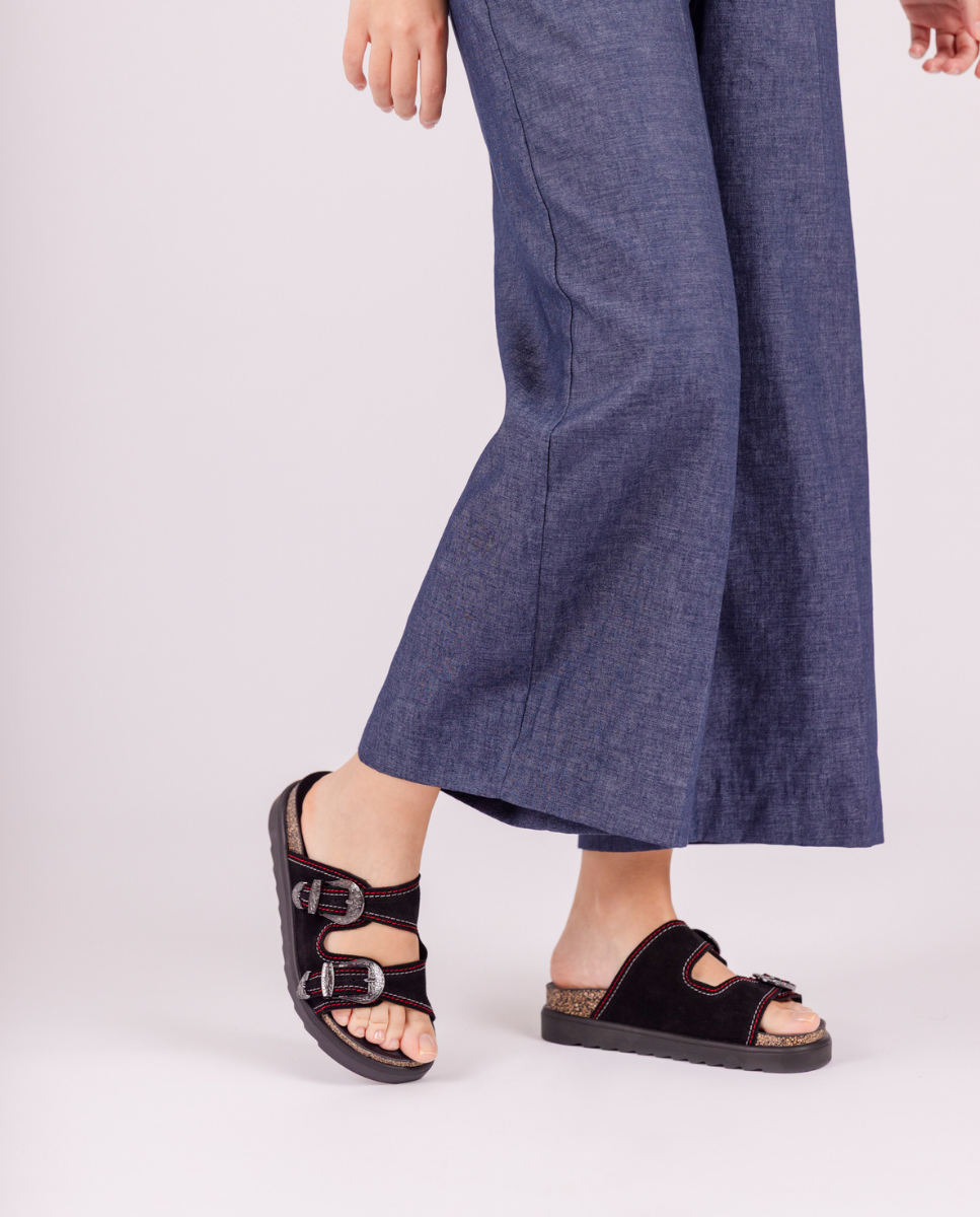 Sandalia de plataforma TUNEZ-253 negro