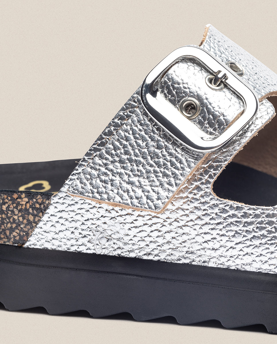 Sandalia de plataforma Tunez 130 plata