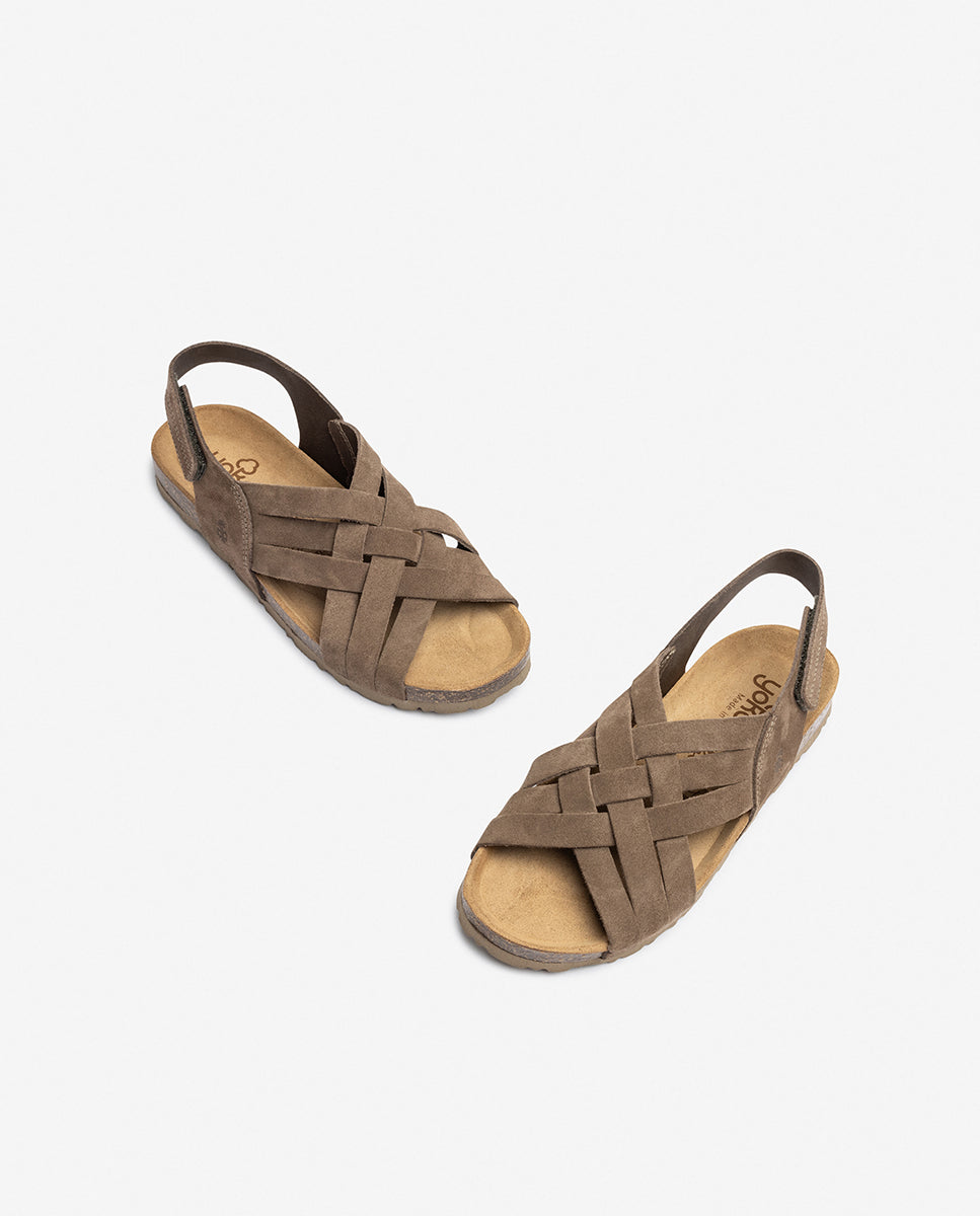 Flat sandal VILLA-251 brown