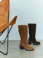 Stivale con tacco MIRE-003 marrone