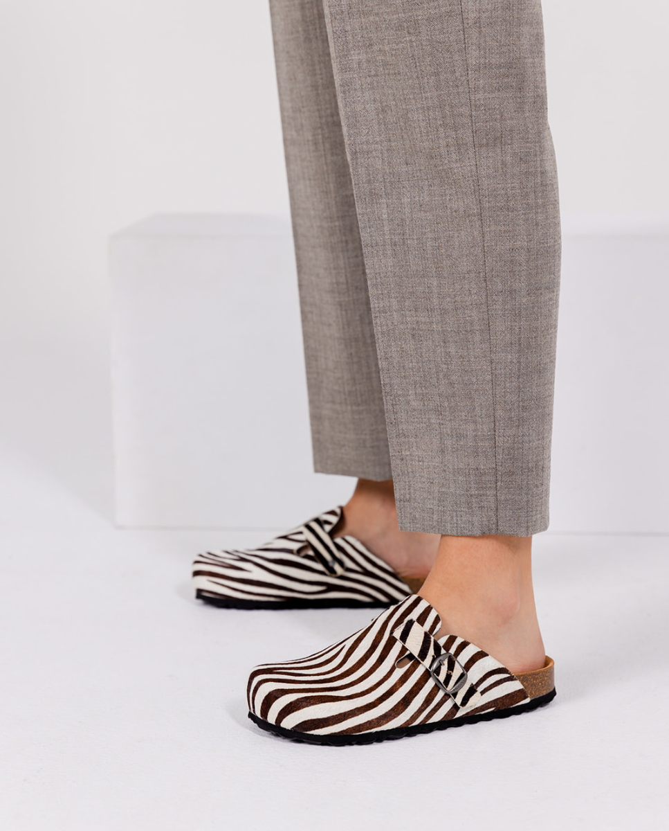 Zapato plano ZUECO-599 cebra