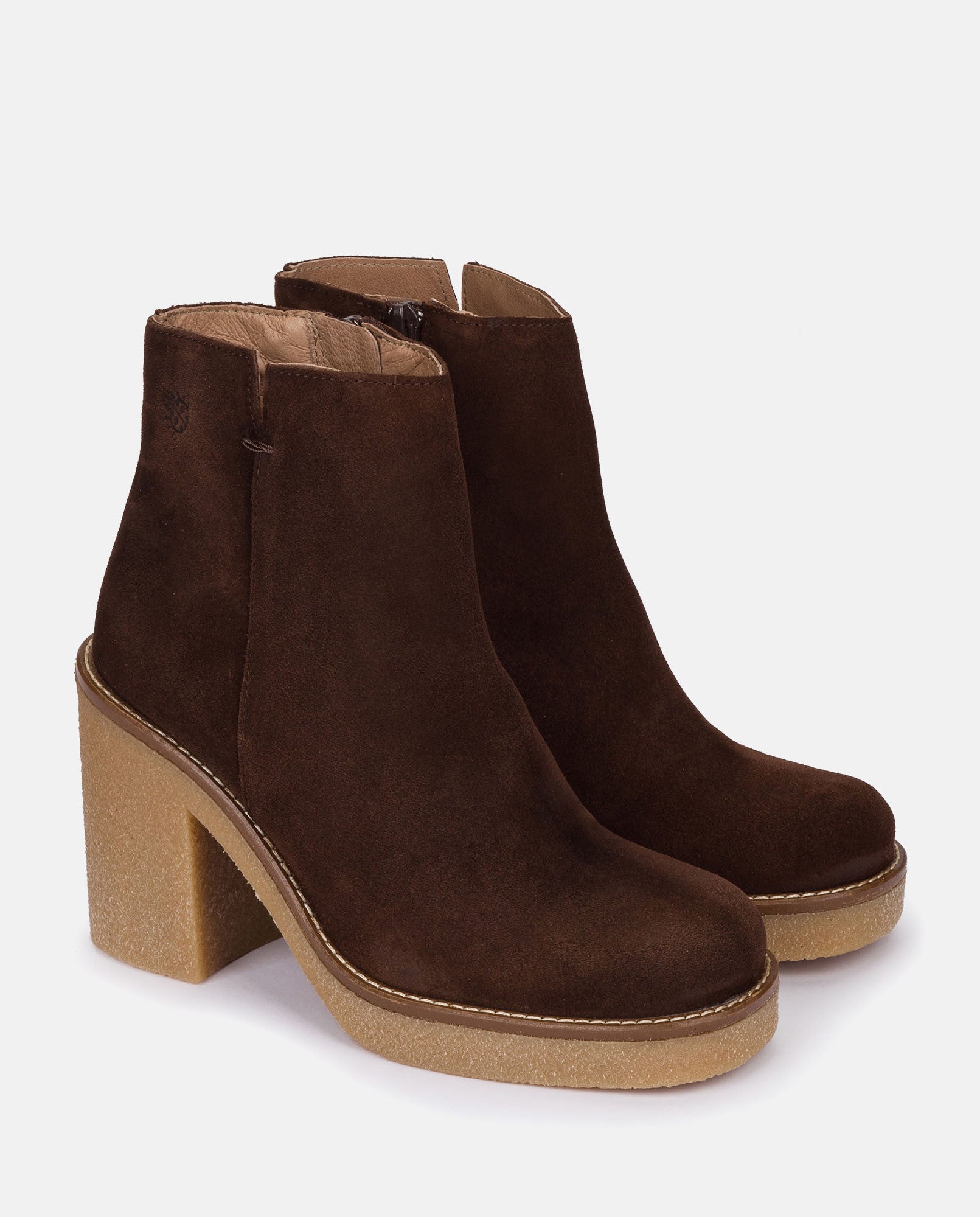 Bottine talon marron hot sale