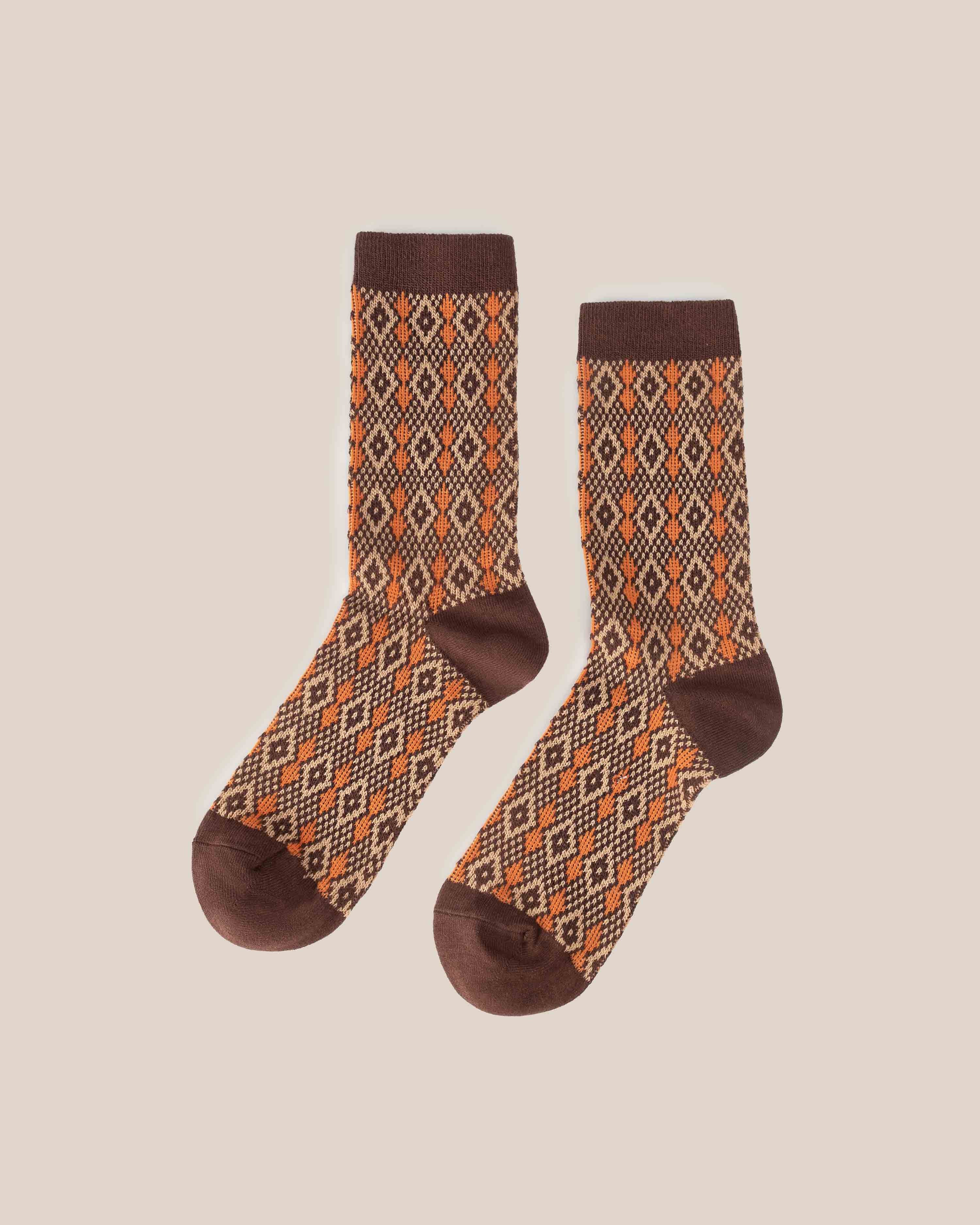 Calcetín Rombo Beige_36344.jpg