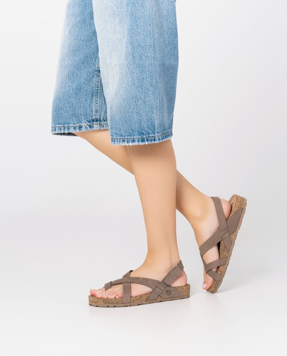 Flat sandal JERBA-718 brown