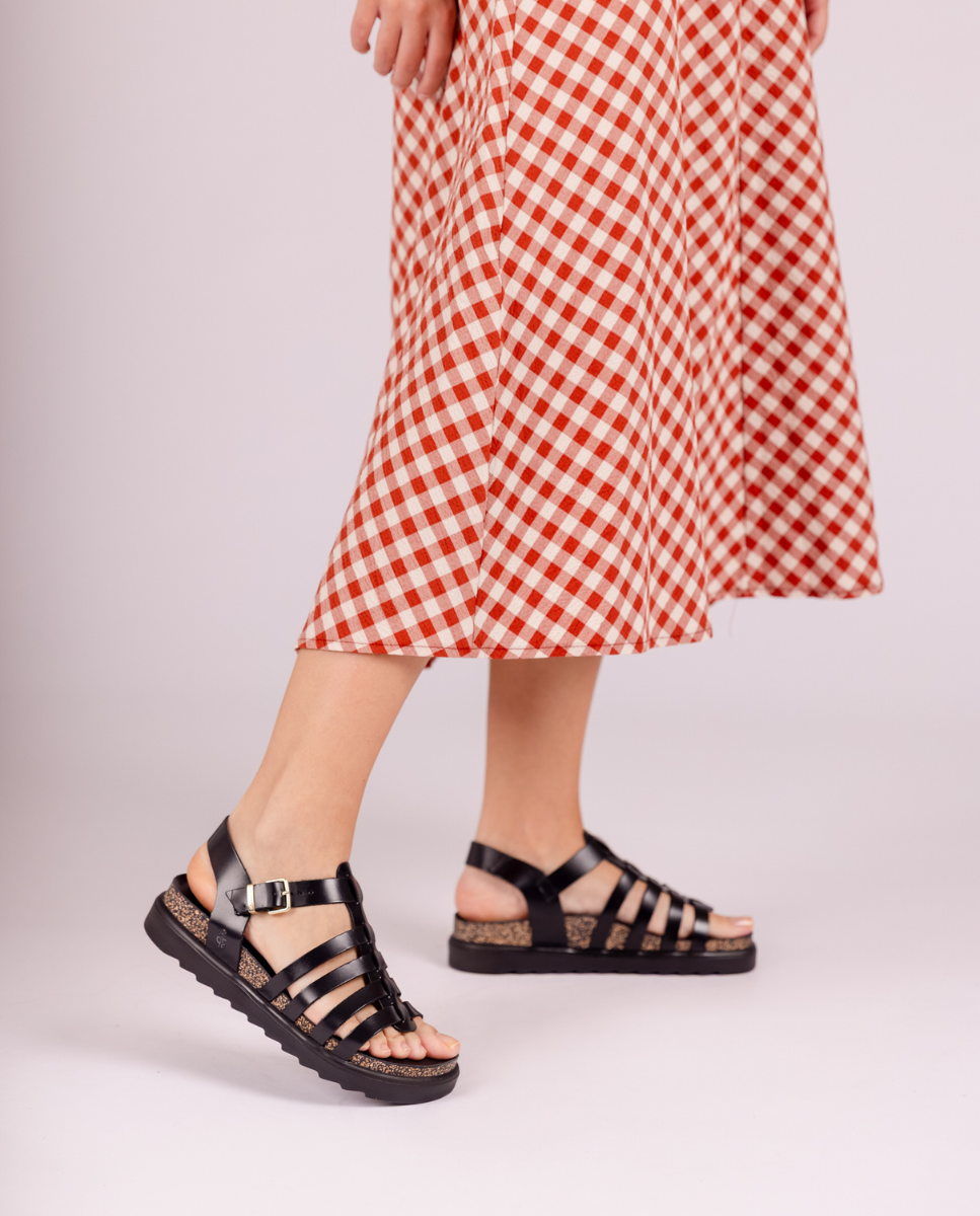 Flat sandal BOLUS-107 black