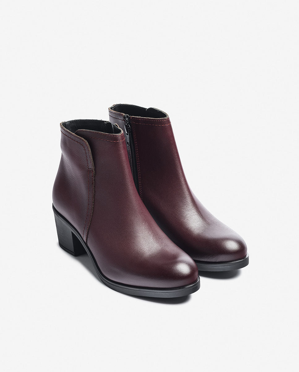 Burgundy heeled ankle boot LILLE-016 Yokono1