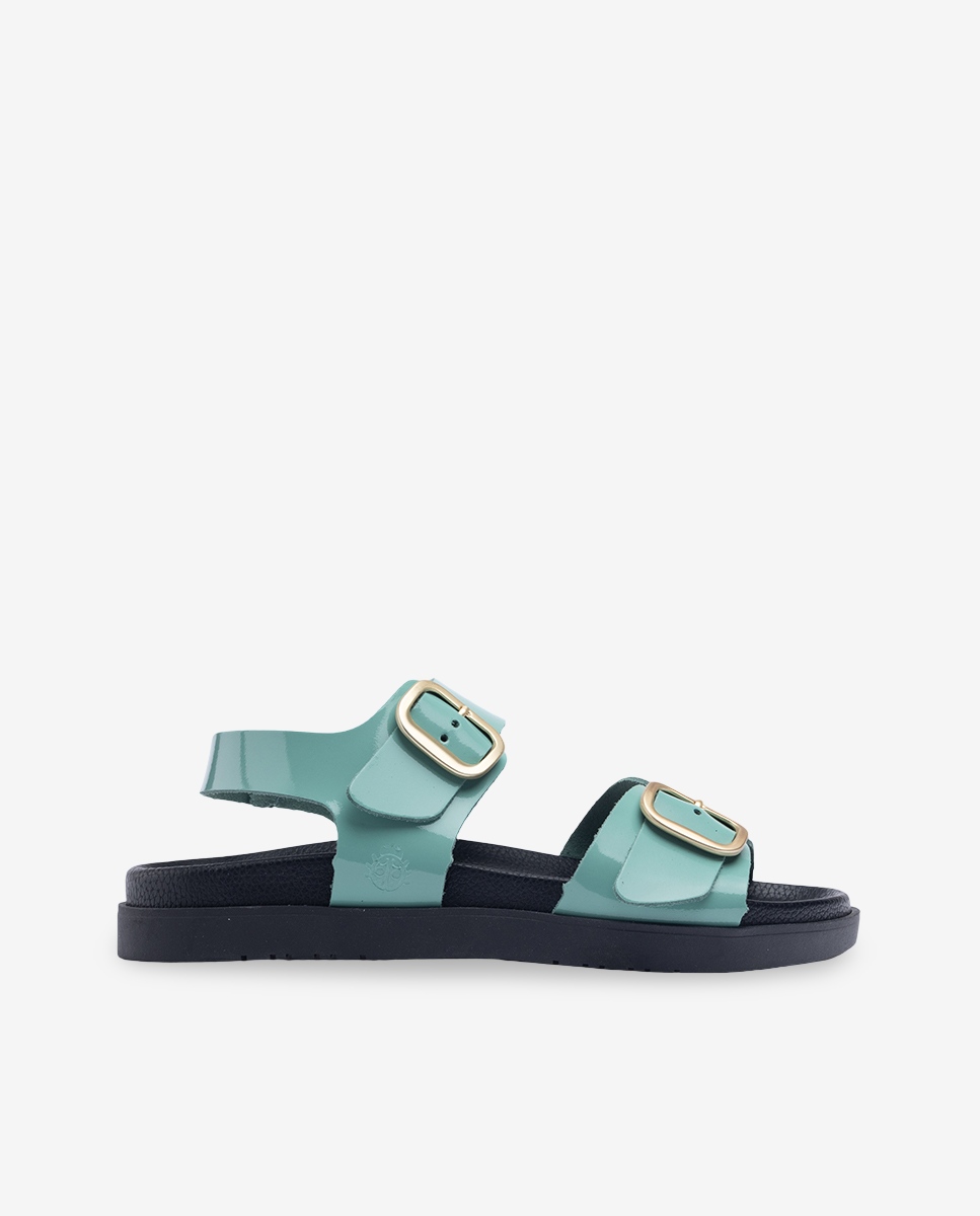 Morena 002 green flat sandal