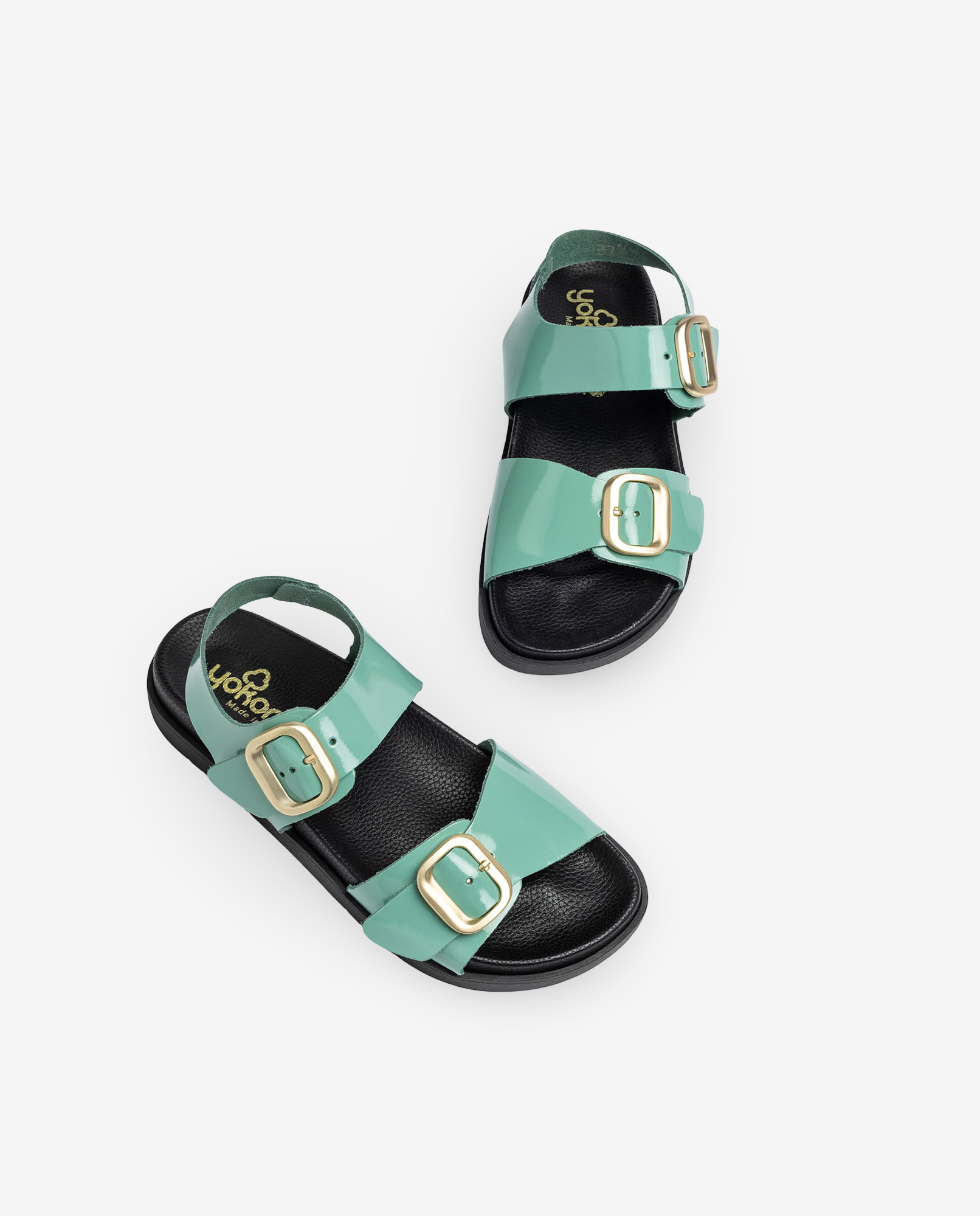 Morena 002 green flat sandal