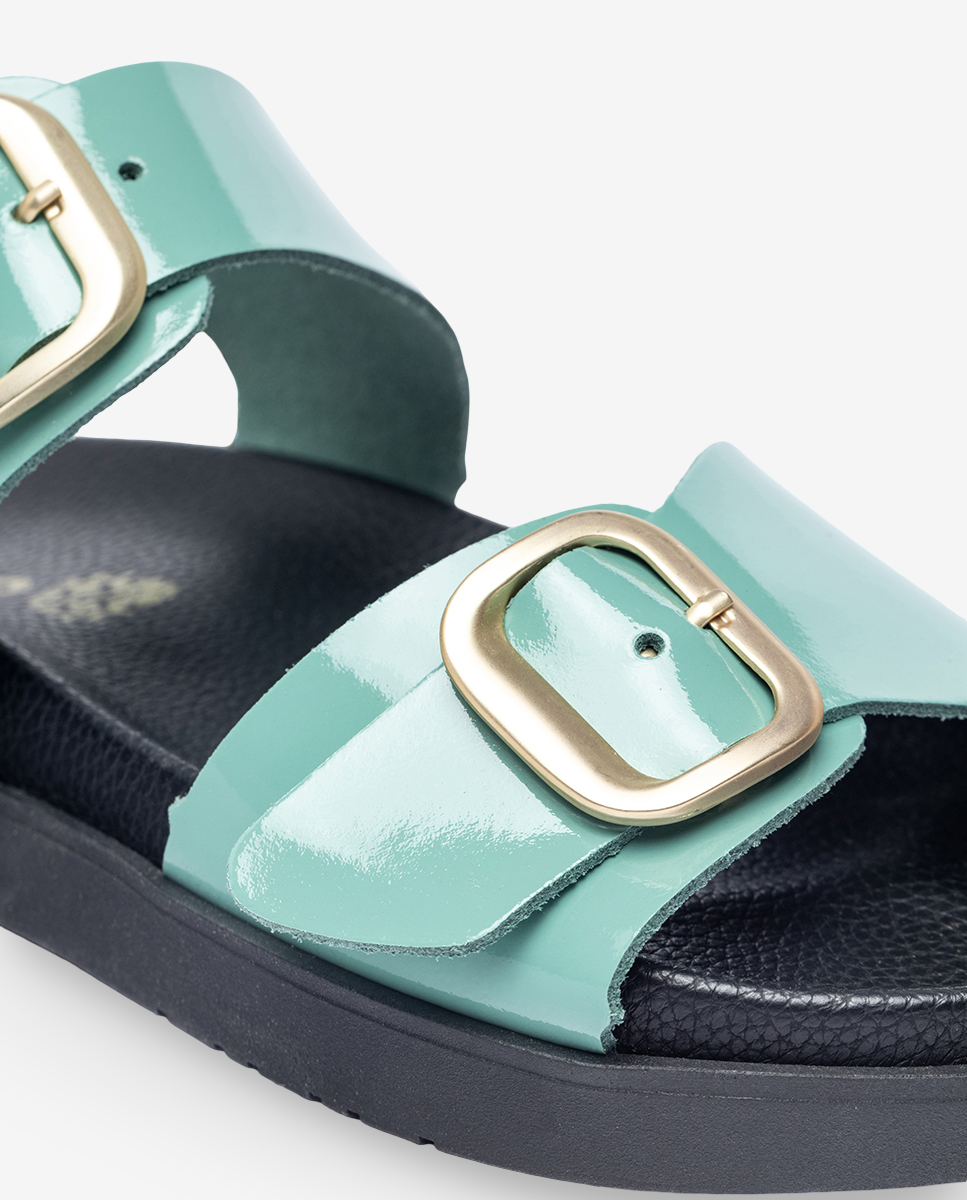 Morena 002 green flat sandal