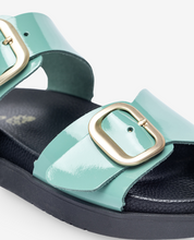 Morena 002 green flat sandal