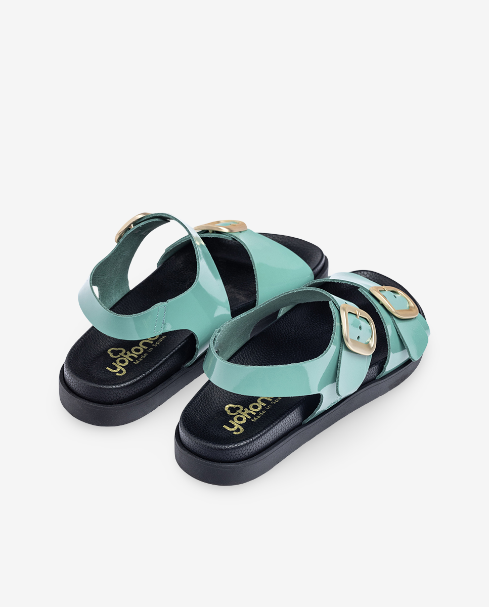 Morena 002 green flat sandal