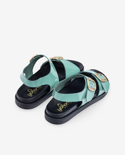 Morena 002 green flat sandal