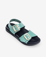 Morena 002 green flat sandal