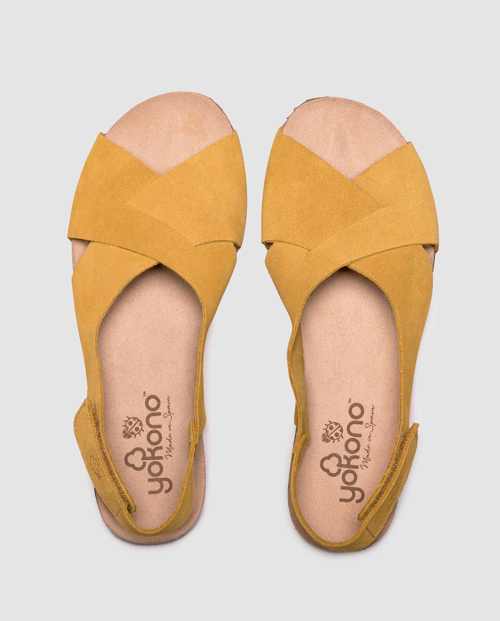 Genova 075 Mostaza · Sandalia plana Yokono