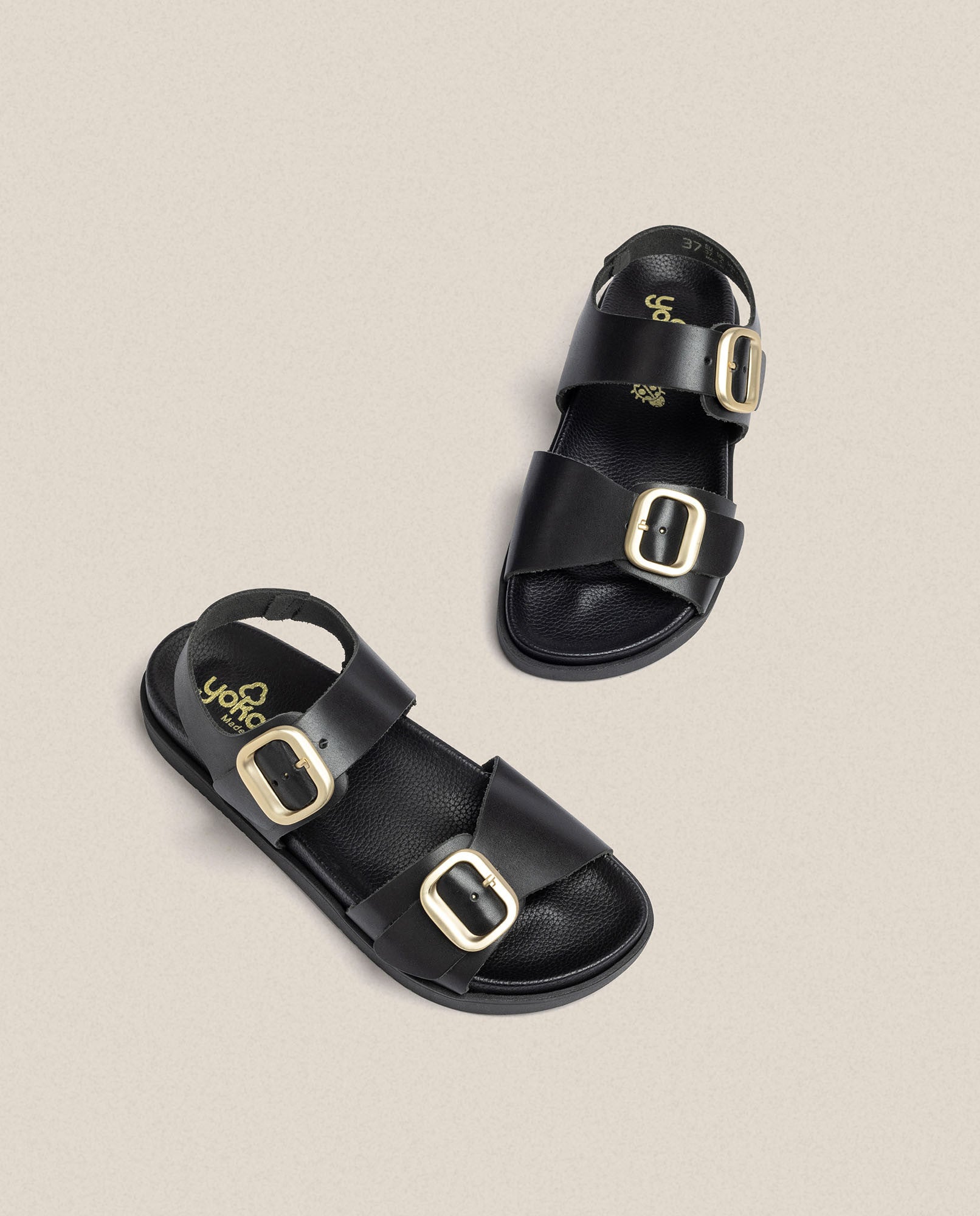 Flat sandal Morena 002 BLACK Yokono